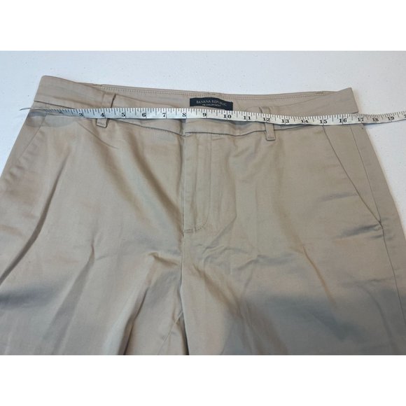 Banana Republic Womens The Avalon Shorts Mid Rise Stretch Flat Front Beige SZ 8 - Picture 3 of 10
